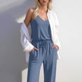 thumbnail image 5 of Frostluinai Women's Casual One Piece Jumpsuits Sleeveless Wide Leg Summer Romper Long Pants Workout Jumpsuits with Pockets, 5 of 8