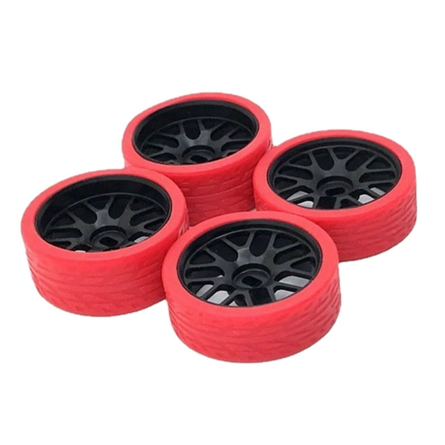 Wweixi 4piece 26.5mm Racing Tire Metal Wheel Rim For 1/28 Wltoys K969 K979 K989 Metal Upgraded Color Racing Tire WLtoys black+red