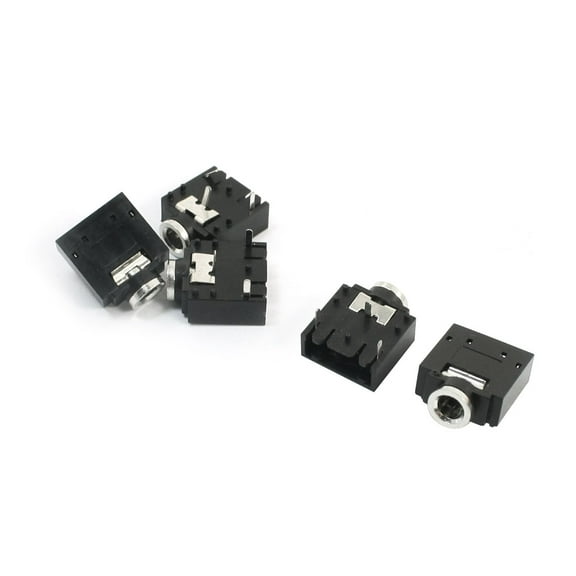 PCB Panel Mount 3.5mm Female Audio Earphone Jack Socket Connector 5pcs