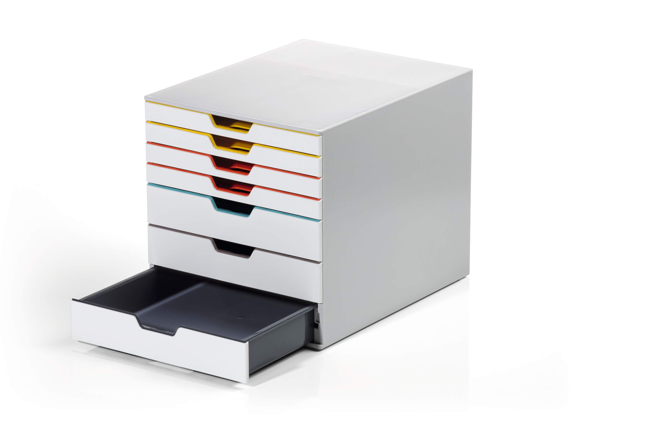 Durable VARICOLOR MIX Desktop Organizer 7 Drawer Color Coded Storage | Letter Size+