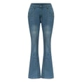 thumbnail image 5 of Women's High Waisted Light Wash Wide Leg Distressed Denim Jeans, 5 of 9