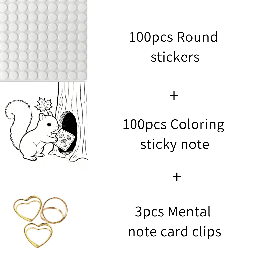 100 Sheets Unique Original Sticky Notes: Double-Sided (Coloring + Note-Taking), No-Repeat Patterns Memo Pads