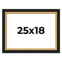25x18 Frame Gold Real Wood Picture Frame Width 2.25 Inches | Interior Frame Depth 0.5 Inches |