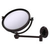 Allied Brass WM-6/5X-ABZ 8 Inch Wall Mounted Extending Make-Up Mirror 5X Magnification, Antique Bronze