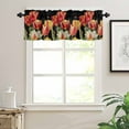 thumbnail image 3 of nqOlkjepod Luxury Tulip Floral Farmhouse Short Window Curtain Valances, Farmhouse Vintage Botanical Flowers Rod Pocket Kitchen Valances for Living Room Bedroom Bathroom Cafe, 1 Panel - 42" x 12", 3 of 8