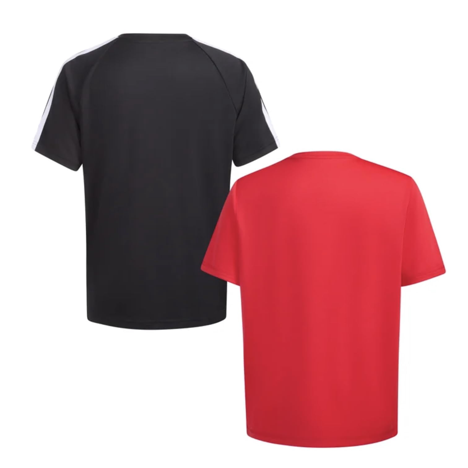 adidas Youth Boy's 2 Pack Short Sleeve T-Shirts (US, Alpha, Medium, Regular, Red (Black/Red))