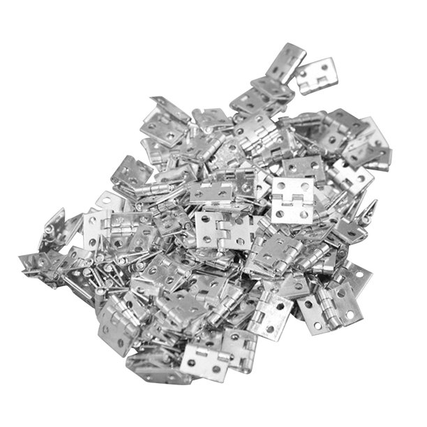 100 Unids Cobre Mini Bisagras Butt Bisagras Puerta Gabinete DIY Bisagras Montaje Plegable Butt Reemplazo para Armario Caja de Madera Artesanía Muebles Plata Macarena Bisagras a tope