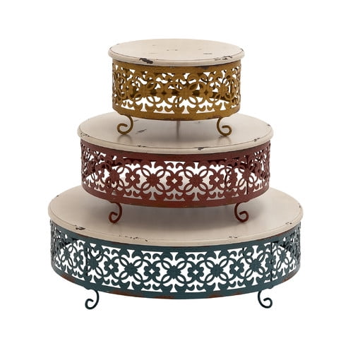 Pack of 3 Cake stands in a timeless /classic style Made from hdf. 