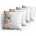 thumbnail image 5 of Ambesonne Music Throw Pillow Cover 4 Pack, Rhthm Tempo Melody, 18", Multicolor White, 5 of 7
