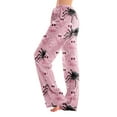 thumbnail image 2 of Dwralegc Halloween Pajama Pants Women Long Bottoms Lounge Pajamas Pants Elastic Waist Funny Halloween Printed Fuzzy Pj Pants Pink M, 2 of 7