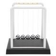 thumbnail image 2 of Swing Pendulum Newton Rectangular Toy Physics Science Bolas Grandes de Equilibrio de Cuna Newton con 5 Bolas de Acero y Base Aliviar el Estrés Corporal L / M, 2 of 8
