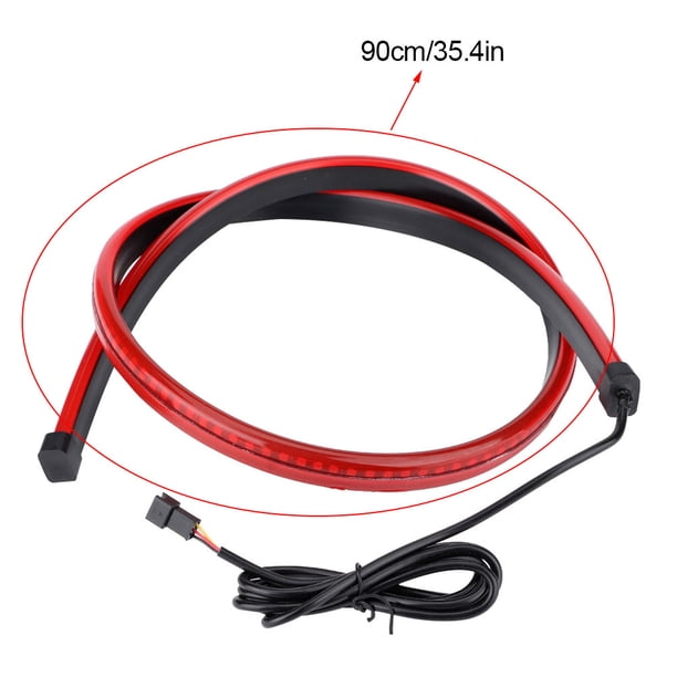 Hlyjoon 100cm Luz de freno alta para automóvil LED 12V Se?al de giro automático Stop Lámpara de tira flexible Seguridad Indicador de advertencia de montaje alto Luz trasera Universal Amonsee No
