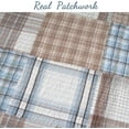 thumbnail image 5 of Cozy Line Home Fashions Hank Blue Grey Brown Plaid Grid Real Patchwork 100% Cotton Reversible Quilt Bedding Set, Queen 3 Piece, 5 of 7