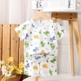 thumbnail image 2 of NIEWTR Baby Kids Summer Set 2PCs Short Sleeve Crewneck Tee + Elastic Shorts Breathable Pajamas Gift Set for 0 3 6 9 12 18 Months Toddler Outfit Set(A-Green,3-6 Months), 2 of 4