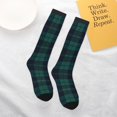 thumbnail image 6 of Women's Knee High Socks Deep Blue & Green Plaid Thermal Soft Knee Long Socks, 6 of 7