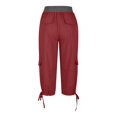 thumbnail image 3 of Pantalon Capri Cargo pour Femmes Été Décontracté Plein Air Actif Randonnée Capris Cargos avec Multiples Poches, 3 of 7
