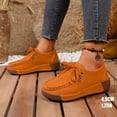thumbnail image 5 of Dakaela Women's Slip on Casual Boat Shoes Lightweight Lace up Flat Walking Loafers Platform Wedge Office Work Shoes Orange 7.5, 5 of 8