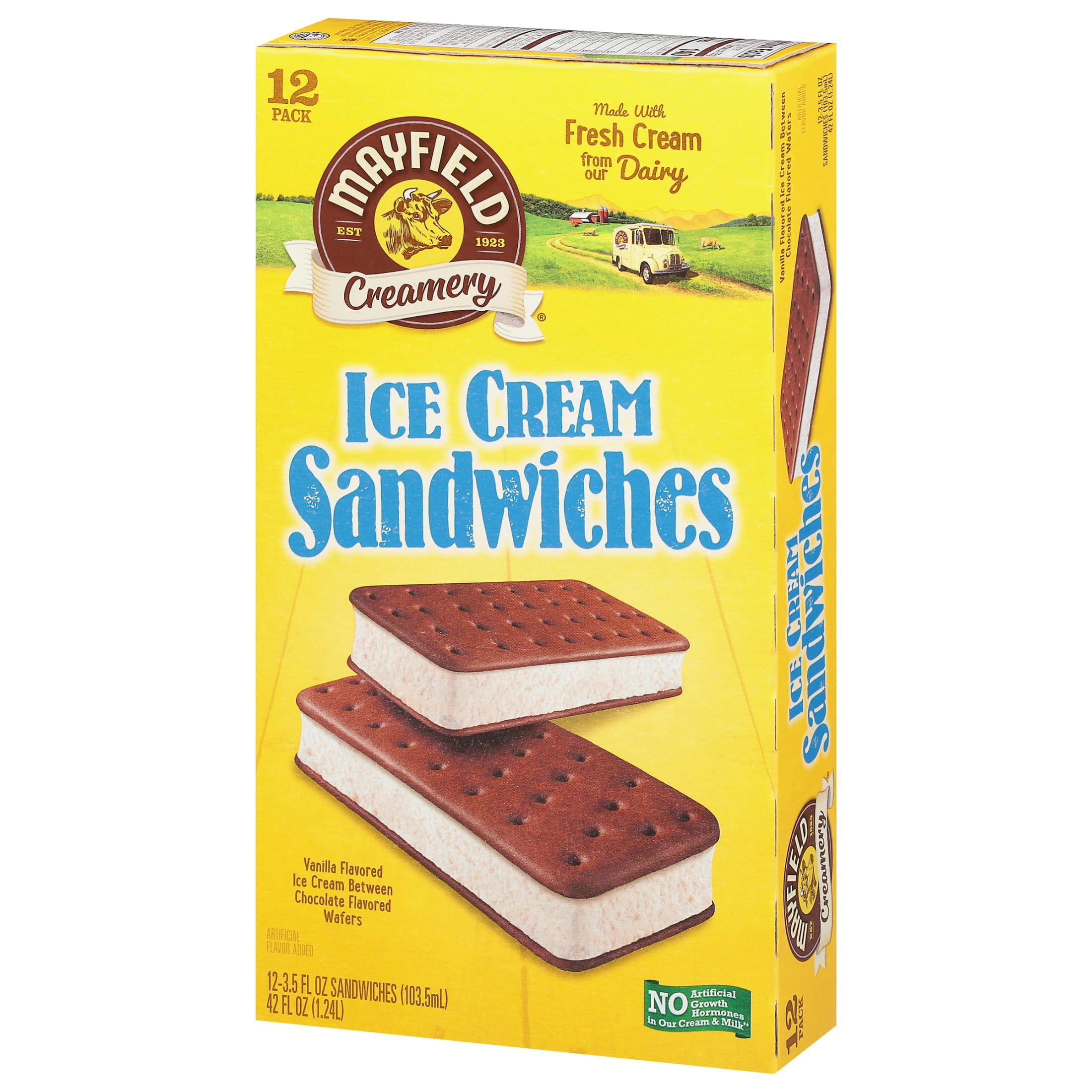 Mayfield Vanilla Ice Cream Sandwiches - 3.5 Fl Oz (Pack of 12)
