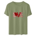 thumbnail image 5 of Kayannuo Love Heart Printed Womens Tees Valentine's Day T Shirts for Women Women's Printed Short Sleeved Round Neck T-shirt Tops, 5 of 6