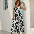 thumbnail image 5 of Dalmatian Print Dress Fashion Boho Beach Long Dresses Female Party Printed Maxi Dress, 5 of 9