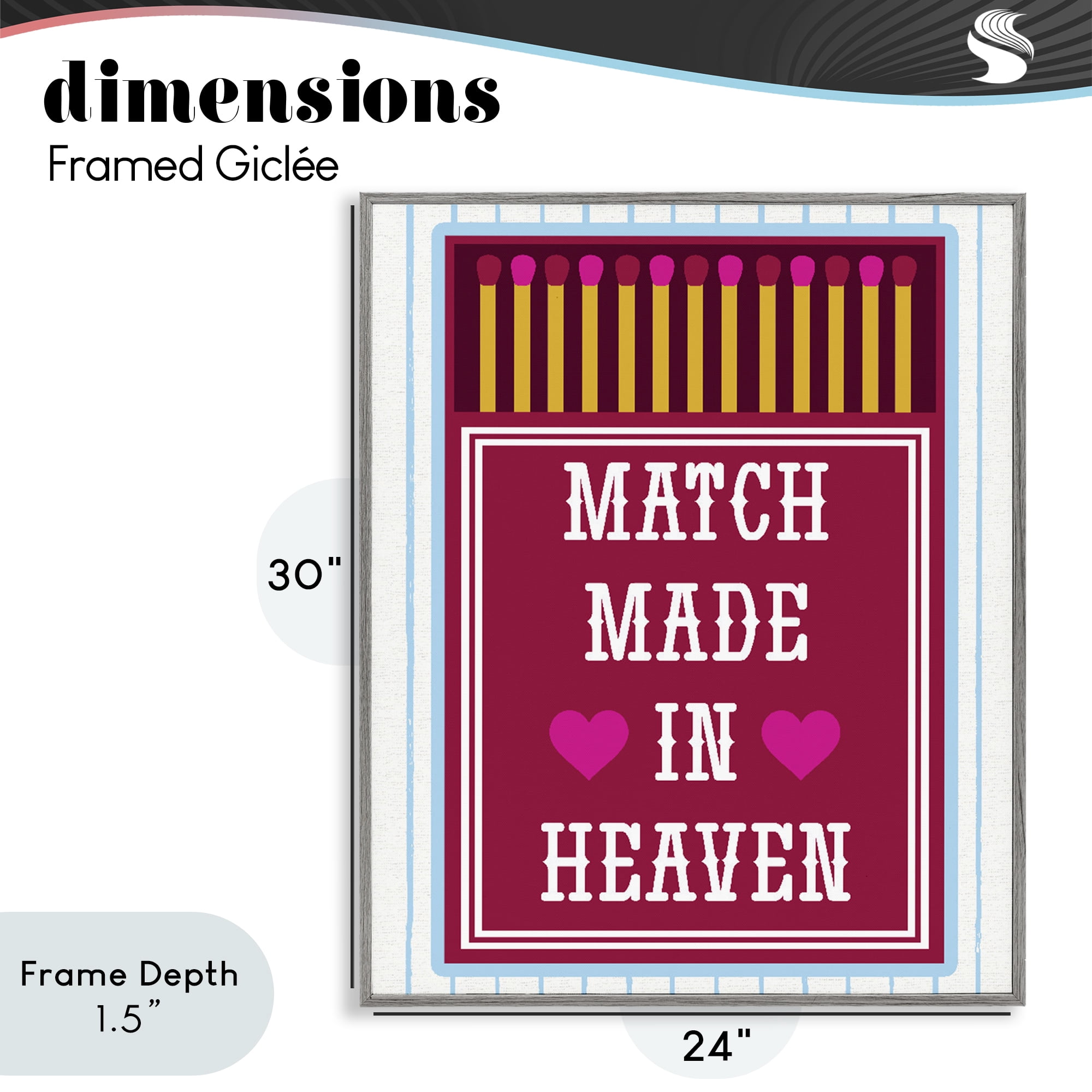 Stupell Industries Vintage Match Made In Heaven Gray Framed Giclee Art, design by Lil' Rue