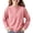 Pink, variant on HAiming Kids Pullover Shirts Long Sleeve Ribbed Knit Fleece Crew Neck Casual Undershirts Fall Winter Outdoors Tops