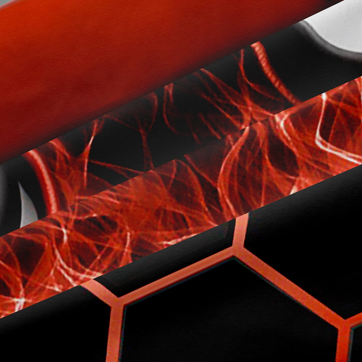 Manfei Gamer Gaming Curtains for Living Room,Vindoe Game Blackout Curtains Set of 2 (38x45),Orange Black Hexagon Curtains and Drapes (38x45) For Kid Boy,Lightweight Room Decorative