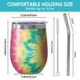 thumbnail image 5 of 12oz Stemless Wine Tumblers Colorful Rainbow Tie Dye Spiral Pattern Vacuum Insulated Stainless Steel Travel Tumbler Cups Mug with Lid and Straw for Champaign,Cocktail,Beer with Cleaning Brush, 5 of 5