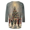 thumbnail image 5 of yoeyez Womens Christmas Shirts Trendy Dressy 3/4 Sleeve T Shirts Merry Christmas Crewneck Blouse Funny Cute Xmas Tshirt, 5 of 6