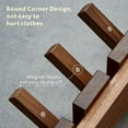thumbnail image 3 of Wooden Coat Hooks Wall Mounted, Coat Rack Hanger Wall Mount with 5 Hooks, Modern Piano Coat Racks for Hanging Coats Keys Hats Towels Bags, Space-Saving Entryway Coat Rack, Walnut, 3 of 7