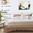 thumbnail image 4 of Brown White Ombre Bedding 3 Piece Duvet Cover Set Full Size, Vintage Farmhouse Abstract Striped Soft Microfiber Comforter Cover with Zipper Closure & Pillowcases, Wrinkle & FadeResistant Quilt Cover, 4 of 9