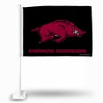 thumbnail image 1 of Arkansas Razorbacks Black and Red Car Flag, 1 of 1