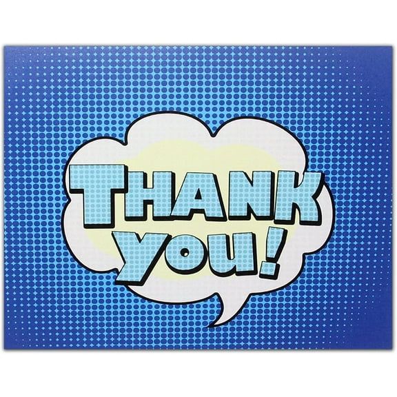 Small World Greetings Blue Thank You Cards 24 Count - Blank Inside with Envelopes - Family, Friends, Colleagues, and More - A2 Size (5.5”x4.25”)