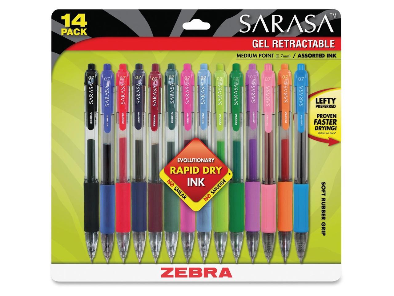 Zebra Sarasa Retractable Gel Ink Pens, Medium Point 0.7mm, Assorted Color Rapid Dry Ink, 14-Count - image 2 of 2