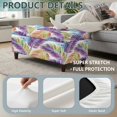 thumbnail image 4 of Jiueut Tropical Palm Leaves Pattern Stretch Small Ottoman Cover Rectangle, Ottoman Cover Rectangular for Folding Storage Stool, Washable Removable Ottoman Slipcovers with Elastic Bottom, M, 4 of 7