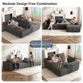 thumbnail image 2 of Yomsum Sturdy Frame L-Shaped Sectional Sofa, Anti-Scratch Wear Resistant Corduroy Couch, Spacious Chaise Sofa Suitable for Guest Room Studio Dormitory Gray, 2 of 7