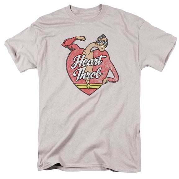 JLA Justice League Heart Throb S/S Adult 18/1 T-Shirt Silver