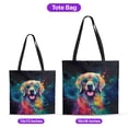 thumbnail image 5 of Hippie Golden Retriever Portrait oil painting Watercolor Tie-dye Vintage All Over Print 3D Canvas Tote Bag Goldens Dog Lover Gifts Idea Reusable Handbag - 00015, 5 of 5