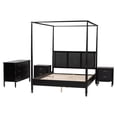 thumbnail image 2 of Baxton Studio Marisela 4 Piece Black Bedroom Set Rattan Headboard Queen, 2 of 6