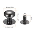 thumbnail image 2 of Unique Bargains 10mm Ball Head Stud Rivets Screw Back, 15Pack Round Head Button Nipple Rivet, Metallic Black, 2 of 7