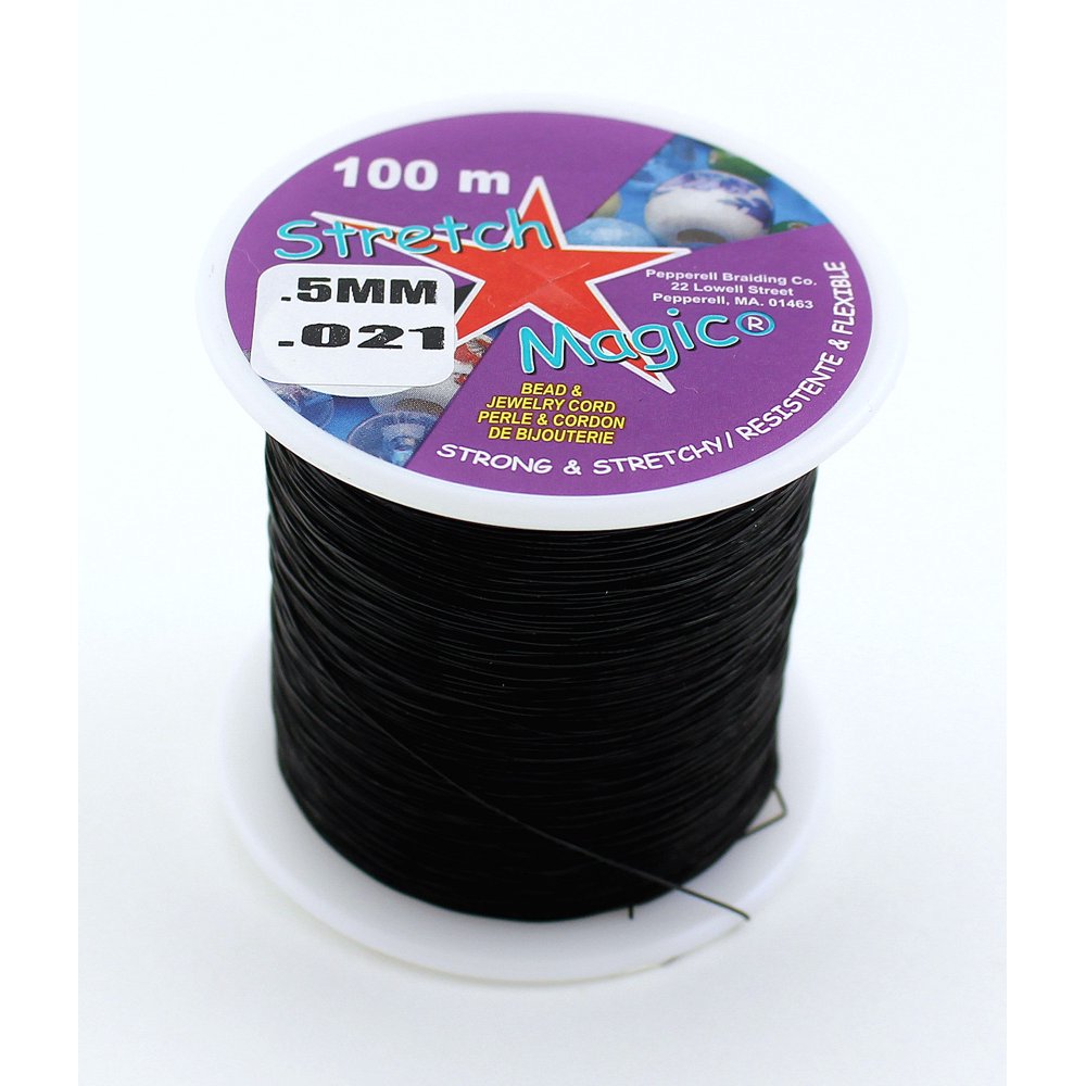 0.5mm Black Stretch Magic Bead & Jewelry Cord Bulk 100 Meter Roll