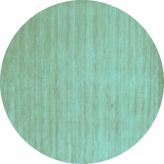 Ahgly Company Indoor Round Solid Light Blue Modern Area Rugs, 4' Round