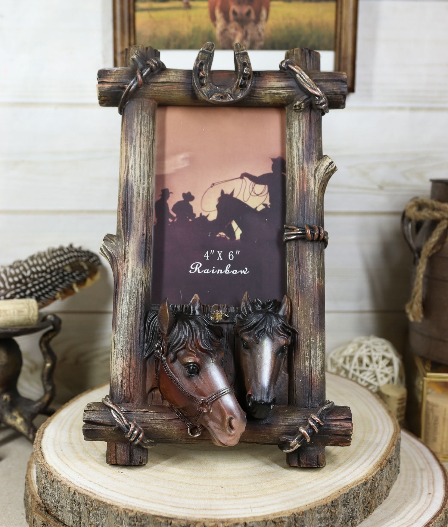 Resin Horse Picture Frame/Western Country Horse Frame