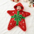 thumbnail image 5 of Christmas Baby Starfish Onesie, Warm Romper, Soft Hooded Bodysuit, Cozy Winter Jumpsuit Outfits for Boys Girls, 5 of 6