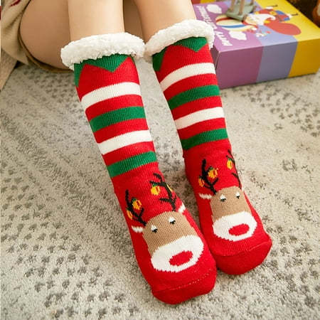 

Christmas Women Cotton Socks Print Thicker Floor Socks