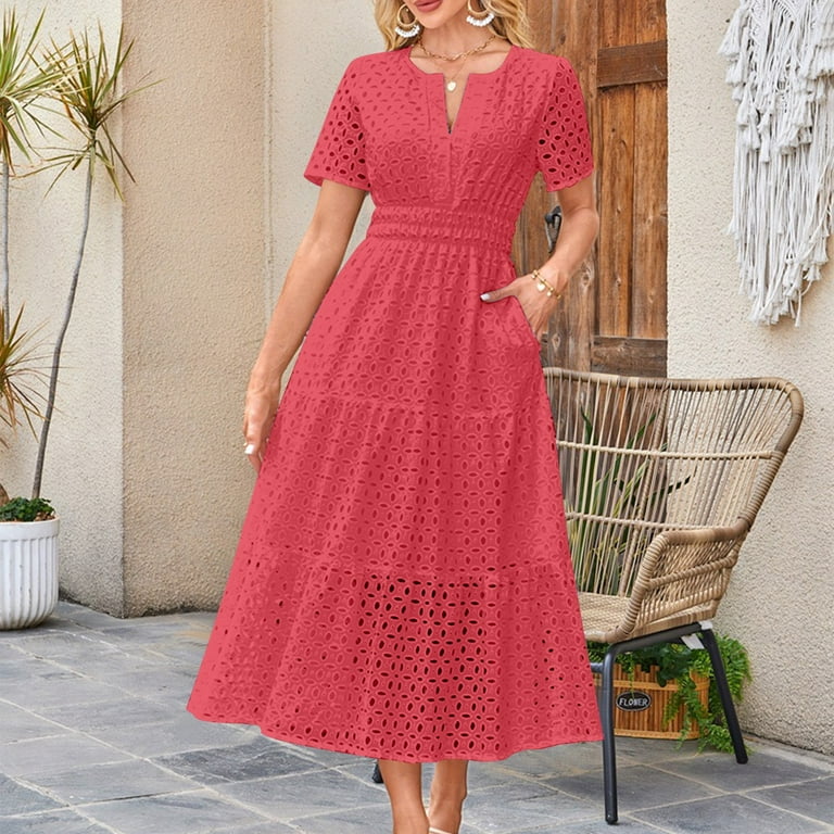 strapless open back dress Parina Red Strappy Volume-Hem Midi Dress – Club L London