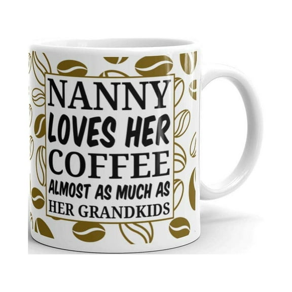 11 oz Grandma Nanny Loves Her Coffee Almost as much as Her Grandkids Coffee Ceramic Gift Mug Tea Cup