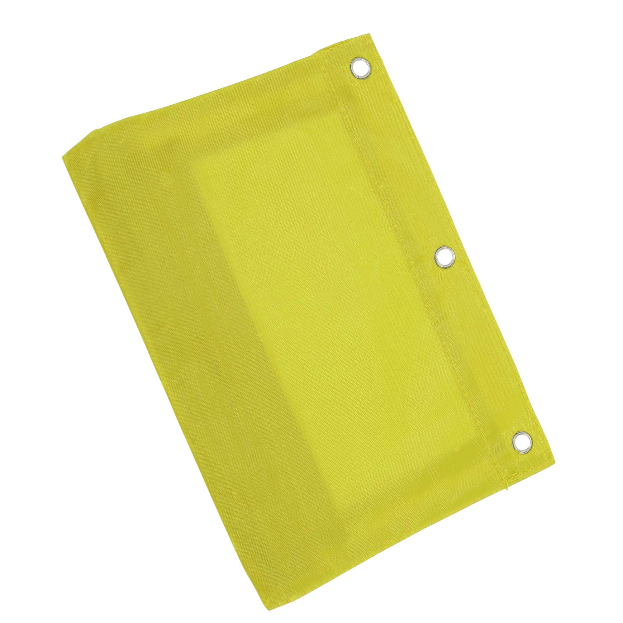 Unique Bargains Smooth Zipper Clear Mesh Double Layer Pencil Case for 3 Ring Binder Yellow