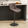 thumbnail image 5 of Hawsaiy Adjustable Bar Stools Set of 1,Swivel Counter Height Bar Chairs with Back, Modern Technical Fabric Barstools for Kitchen Island & Home, Brown, 5 of 10