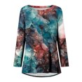 thumbnail image 5 of Besolor Hauts à Manches Longues pour Femmes Chemises Décontractées Habillées Col Rond Manches Longues Tuniques Amples et Fluides pour Leggings Multicolore 25, 5 of 5